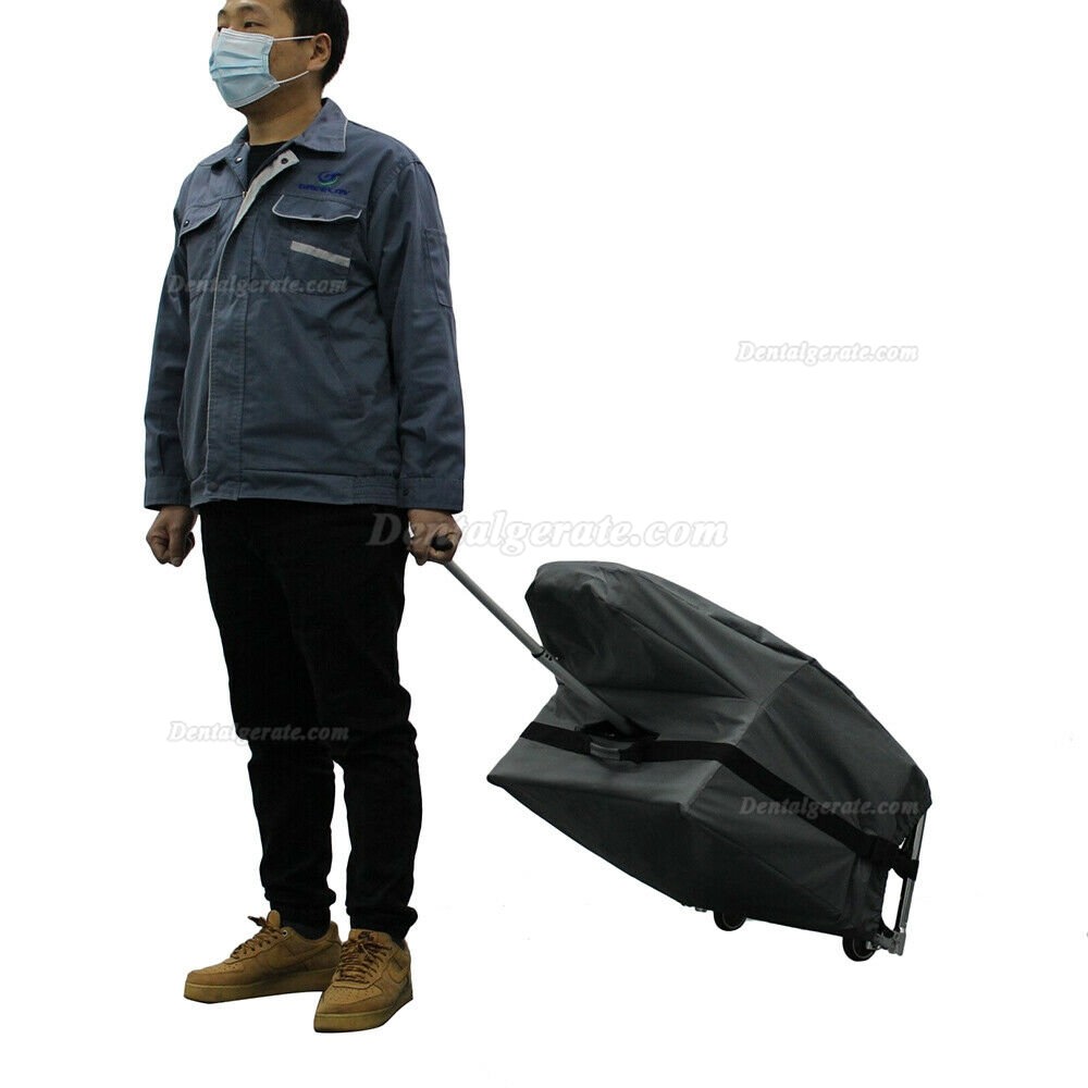 Greeloy GU-P101 Tragbare Zahnarztst&uuml;hle Edelstahlrahmen Instrumententablett mit schwarzem Rucksack